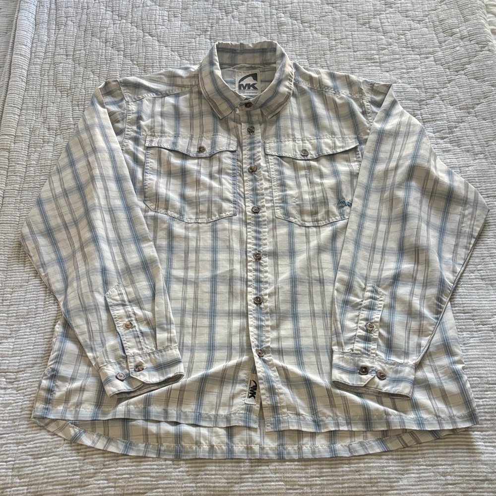 Mountain Khakis Light Blue Plaid fishing Shirt